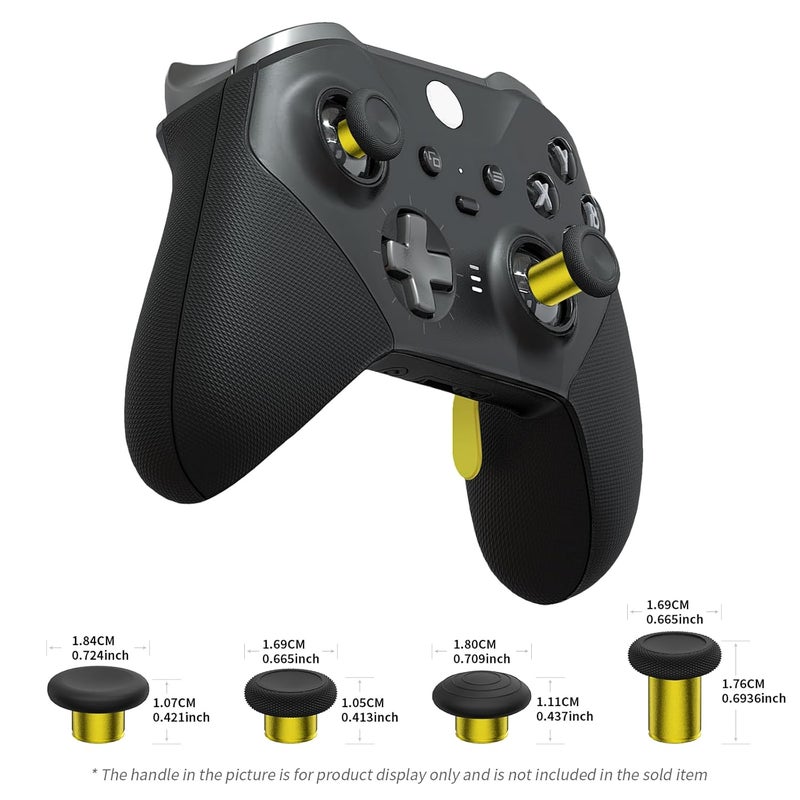 KD.FLY 13-in-1 Metal Thumbsticks Replacement Kits for Xbox Elite Series 2, Xbox Elite 2 Controller Accessories, Includes Magnetic Joysticks, Paddles, Silicone Caps, Storage Bag, Gold - Image 4